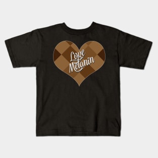 Love Melanin Valentine's Day Kids T-Shirt